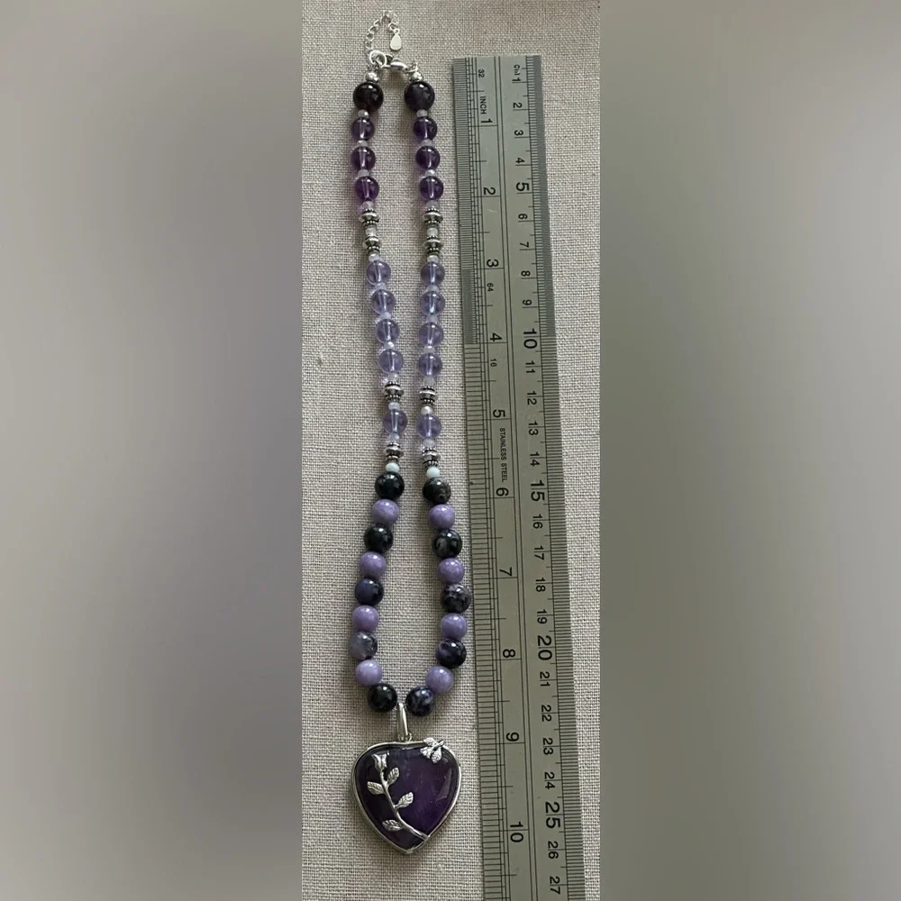 20 inch Amethyst and Charoite bead necklace NWOT - Picture 15 of 15